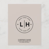 Gepersonaliseerde Logo Photo Modern Beige Business Flyer (Achterkant)