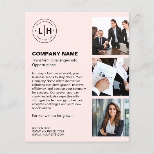 Gepersonaliseerde Logo Photo Modern Business Flyer (Voorkant)