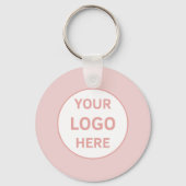 Gepersonaliseerde Logo Pink Business Sleutelhanger (Achterkant)