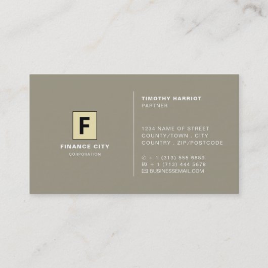 Gepersonaliseerde Logo, Professionele Business & F Visitekaartje (Voorkant)