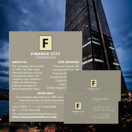 Gepersonaliseerde Logo, Professionele Business & F Visitekaartje