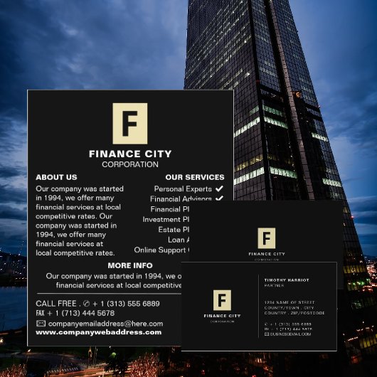 Gepersonaliseerde Logo, Professionele Business & F Visitekaartje