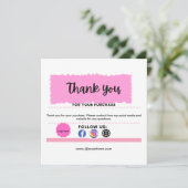 Gepersonaliseerde logo social media icoon bedankkaart (Staand voorkant)