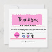 Gepersonaliseerde logo social media icoon bedankkaart (Voorkant)
