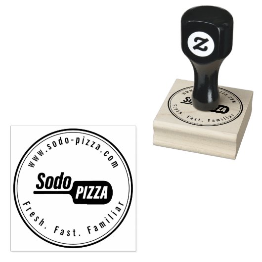 Gepersonaliseerde LOGO Sodo Pizza Rubber Stamp Rubberstempel (Gestempeld)