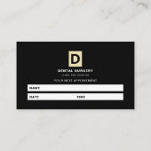 Gepersonaliseerde Logo, tandartsafspraak Visitekaartje (Achterkant)