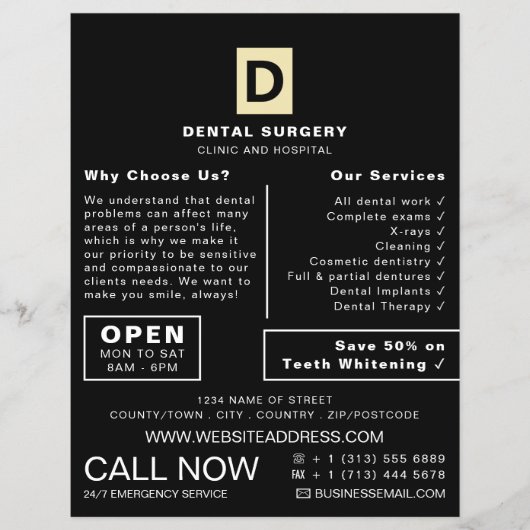 Gepersonaliseerde Logo, tandheelkunde, tandheelkun Flyer (Voorkant)