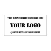 Gepersonaliseerde Logo tekst Social Media Rubber S Rubberstempel (Afrduk)