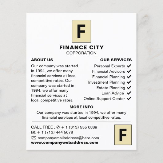 Gepersonaliseerde Logo, zakelijk en financieel Adv Flyer (Voorkant)