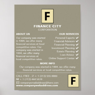 Gepersonaliseerde Logo, zakelijk en financieel Adv Poster