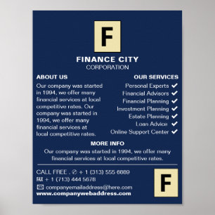 Gepersonaliseerde Logo, zakelijk en financieel Adv Poster