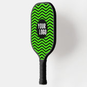 Gepersonaliseerde Logo, zwart en groen, Chevron Br Pickleball Paddle (Links)