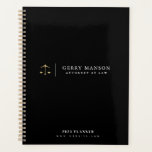 gepersonaliseerde logo zwarte business planner<br><div class="desc">modern minimaal aangepast logo. U kunt de logo,  kleuren en tekst op dit plannerboek uitgeven.</div>