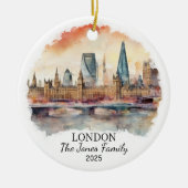 Gepersonaliseerde Londen Ornament, Engeland Gift Keramisch Ornament (Voorkant)