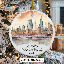 Gepersonaliseerde Londen Ornament, Engeland Gift Keramisch Ornament