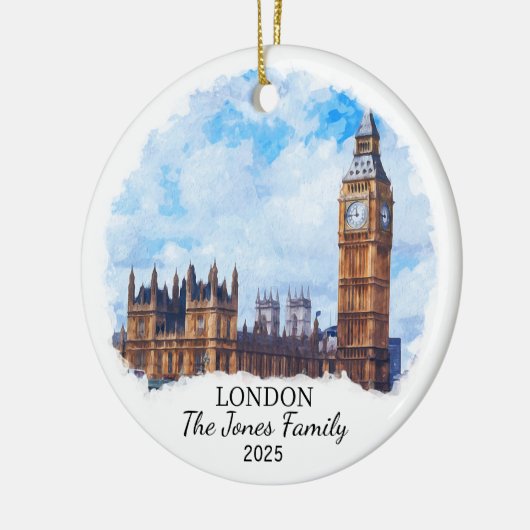 Gepersonaliseerde Londen Ornament, Engeland Keramisch Ornament (Links)
