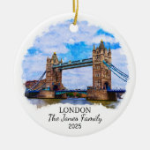Gepersonaliseerde Londen Ornament, Engeland Keramisch Ornament (Voorkant)