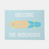 Gepersonaliseerde Longboard Skateboarders Deurmat (Voorkant)