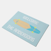 Gepersonaliseerde Longboard Skateboarders Deurmat (Schuin)