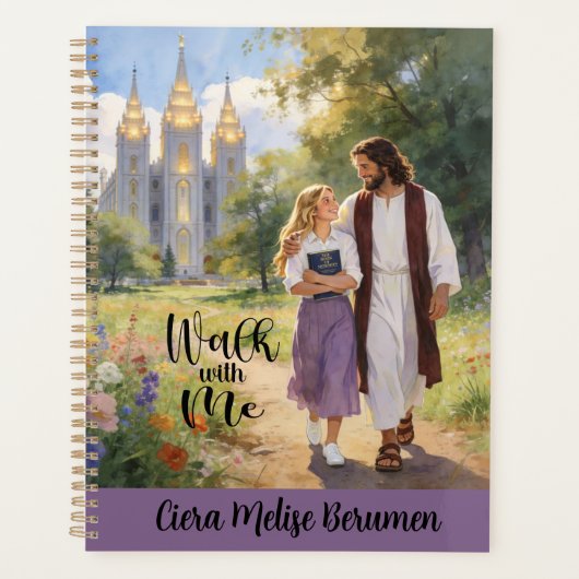 Gepersonaliseerde 'Loop met Mij' Christelijke LDS  Planner (Voorkant)