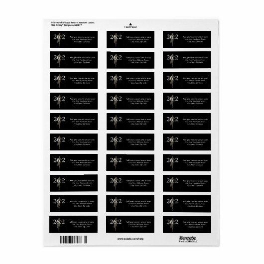 Gepersonaliseerde loper Marathon Keepsake 26.2 Etiket (Full Sheet)