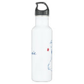 Gepersonaliseerde Lotus Chinoiserie Naam Monogram Waterfles (Achterkant)