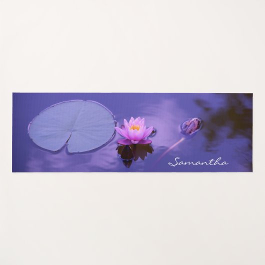 Gepersonaliseerde Lotus Flower Zen Paarse Lake Yogamat (Voorkant (horizontaal))