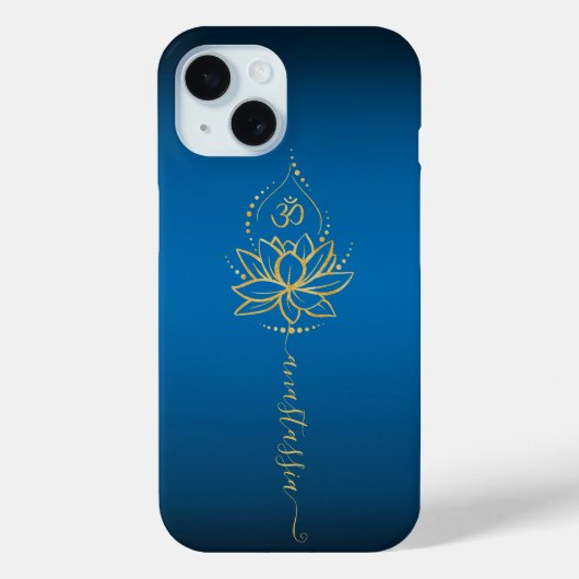 Gepersonaliseerde Lotus & OM – Custom Name Minimal Case-Mate iPhone Case (Achterkant)