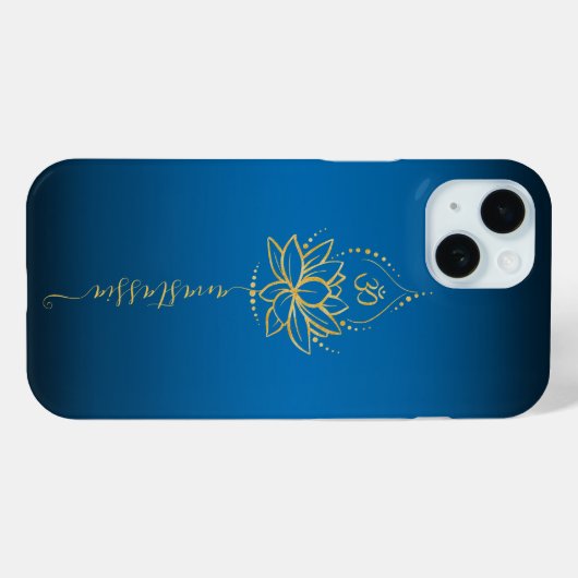 Gepersonaliseerde Lotus & OM – Custom Name Minimal Case-Mate iPhone Case (Achterkant (horizontaal))