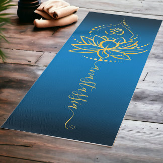Gepersonaliseerde Lotus & OM – Custom Name Minimal Yogamat