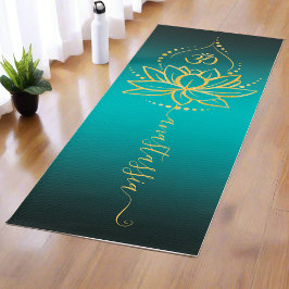 Gepersonaliseerde Lotus & OM – Custom Name Minimal Yogamat