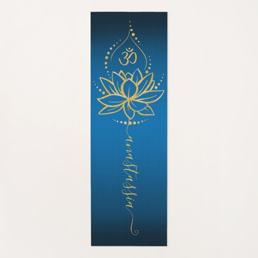 Gepersonaliseerde Lotus & OM – Custom Name Minimal Yogamat (Voorkant)
