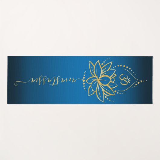 Gepersonaliseerde Lotus & OM – Custom Name Minimal Yogamat (Voorkant (horizontaal))