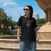 Gepersonaliseerde Lotus & Om Yoga Minimalistisch O T-shirt