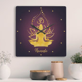Gepersonaliseerde Lotus & Om Yoga Namaste Aangepas Grote Klok