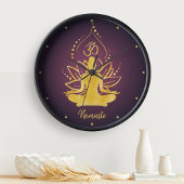 Gepersonaliseerde Lotus & Om Yoga Namaste Aangepas Grote Klok