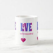 Gepersonaliseerde LOVE blauw roze typografie Koffiemok (Center)