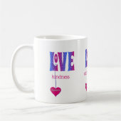Gepersonaliseerde LOVE blauw roze typografie Koffiemok (Links)