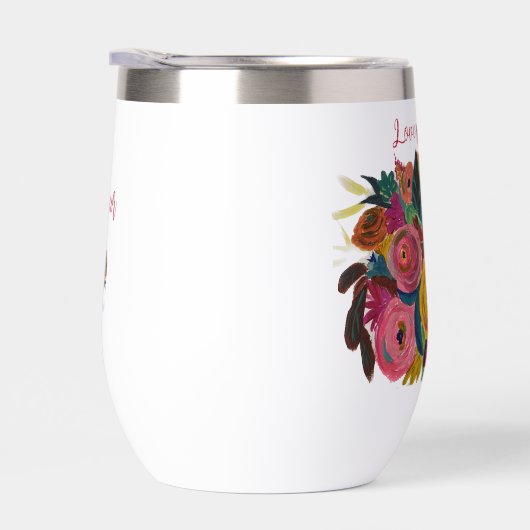 Gepersonaliseerde "Love Blooms" Waterfles (Rechts)