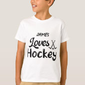 Gepersonaliseerde Love Hockey T-shirt (Voorkant)