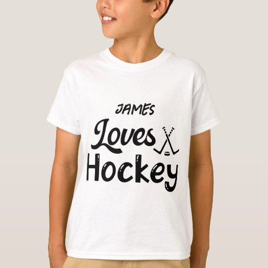 Gepersonaliseerde Love Hockey T-shirt (Voorkant)