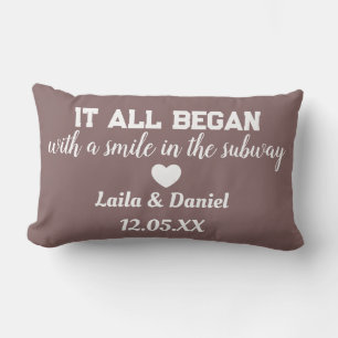 Gepersonaliseerde Love Story Subway Pillow – naam  Kussen