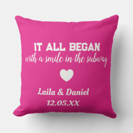 Gepersonaliseerde Love Story Subway Pillow – naam  Kussen