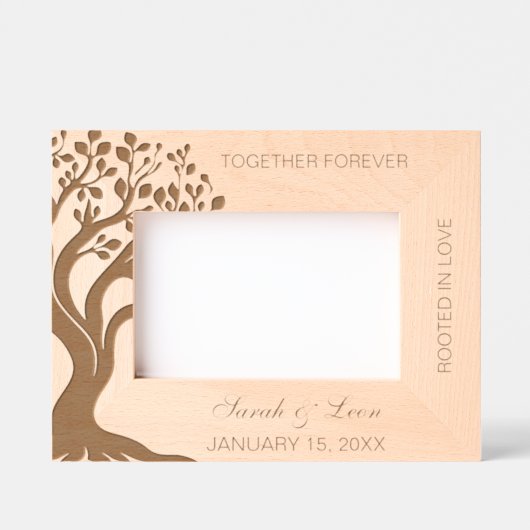 Gepersonaliseerde Love Tree gegraveerd Lijst van h (Voorkant)