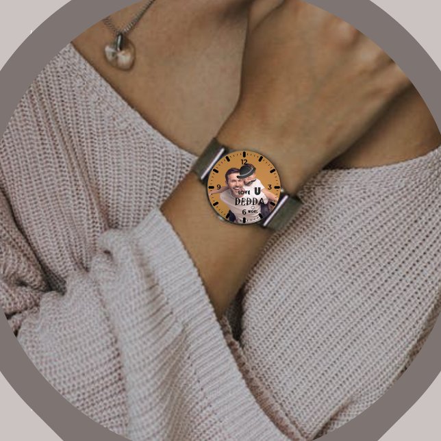 Gepersonaliseerde "Love You Dedda" Foto Elegant Horloge (Creator heeft geüpload)