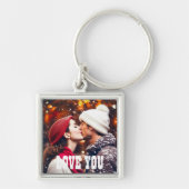 Gepersonaliseerde Love You Foto Sleutelhanger (Voorkant)