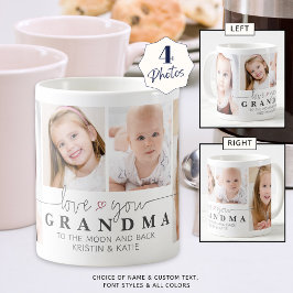 Gepersonaliseerde LOVE YOU GRANDMA 4 Fotoscript Gr Koffiemok