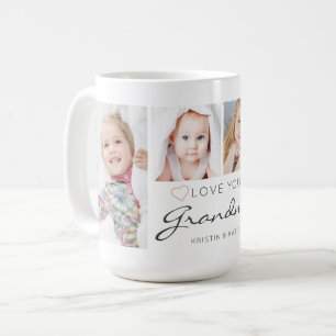 Gepersonaliseerde LOVE YOU GRANDMA 4 Fotoscript Koffiemok