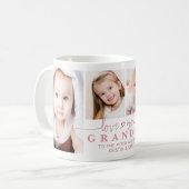 Gepersonaliseerde LOVE YOU GRANDMA 4 Fotoscript Koffiemok (Voorkant links)