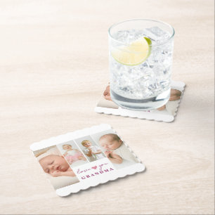 Gepersonaliseerde 'Love You Grandma' Paper Onderze Kartonnen Onderzetters